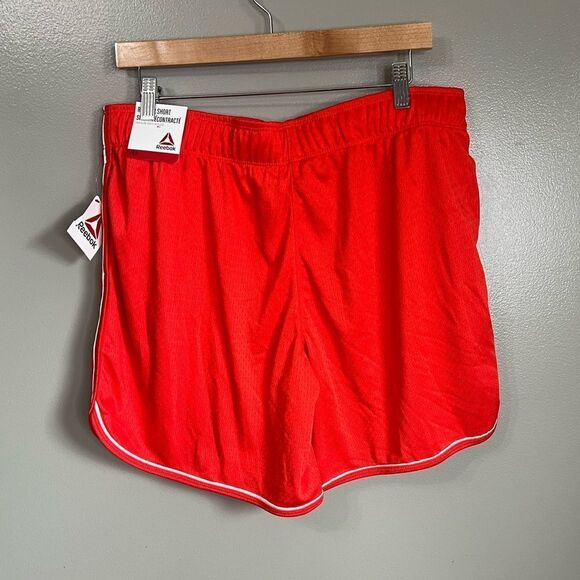 4/$25 Reebok relaxed mesh basketball shorts poppy red size large activewear - Picture 3 of 7